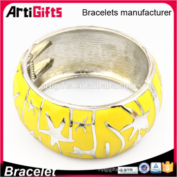 Custom design metal vitality enamel bracelet bangle